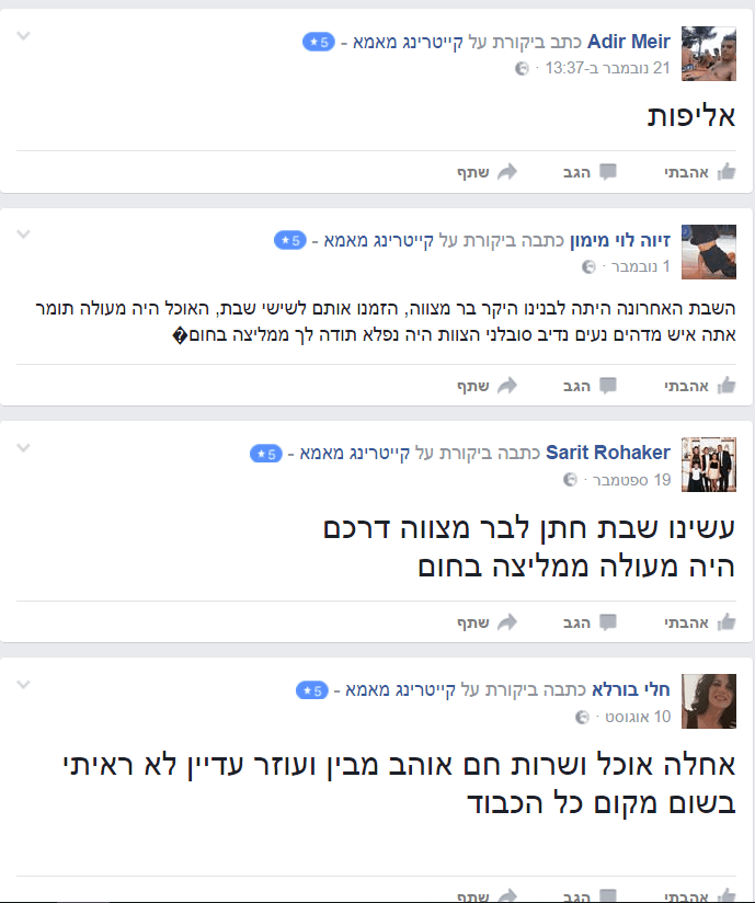 המלצות על קייטרינג מאמא